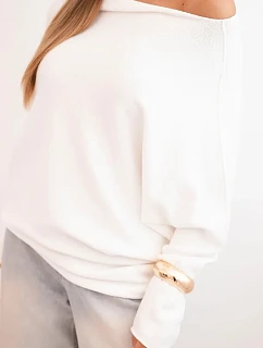 Dámský asymetrický viskózový svetr typu model 22281547 ecru - K-Fashion