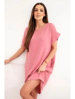 Šaty s kapsami tmavě růžová