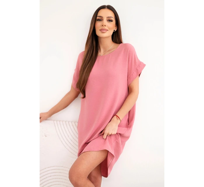 Šaty s kapsami tmavě růžová