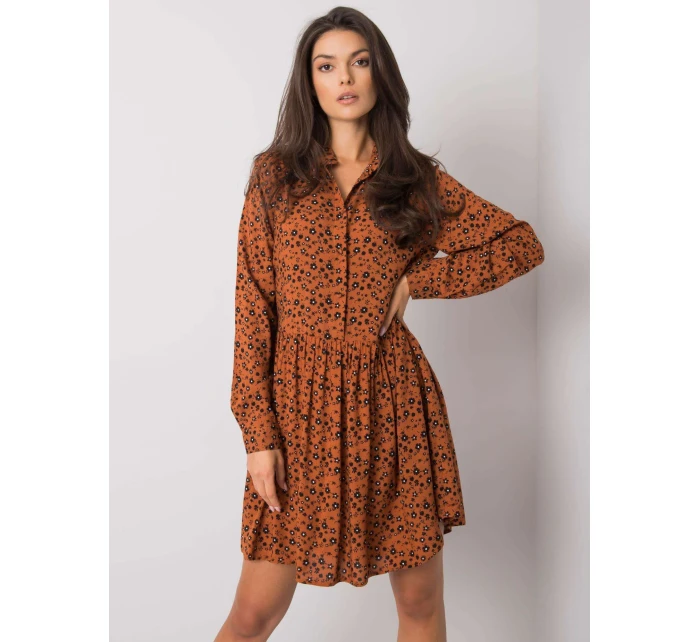 Šaty D73771M30227 tmavě hnědé