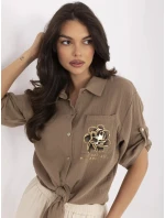 Koszula DHJ KS ciemny bezowy model 21129493 - FPrice Koszula DHJ KS ciemny bezowy model 21129493 - FPrice