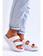 Dámské pěnové sandály s pruhy Bíle Sharmen