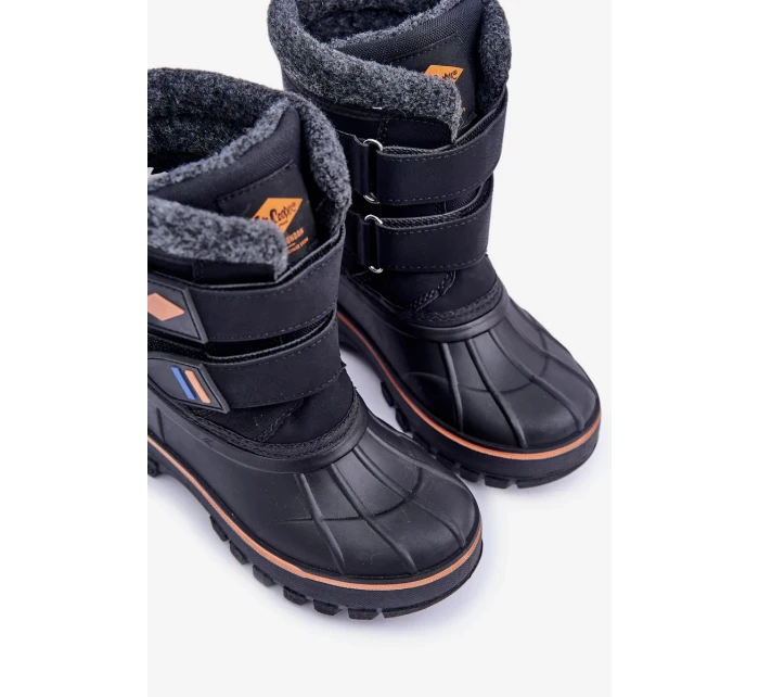 Dětské sněhule na suchý zip Lee Cooper – černé Dětské sněhule na suchý zip Lee Cooper – černé