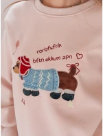 Dámská oversize mikina s výšivkou DOGSWEETY růžová FashionStreet BY1482 Dámská oversize mikina s výšivkou DOGSWEETY růžová FashionStreet BY1482