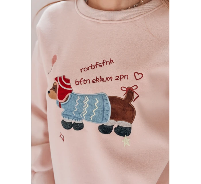 Dámská oversize mikina s výšivkou DOGSWEETY růžová FashionStreet BY1482 Dámská oversize mikina s výšivkou DOGSWEETY růžová FashionStreet BY1482
