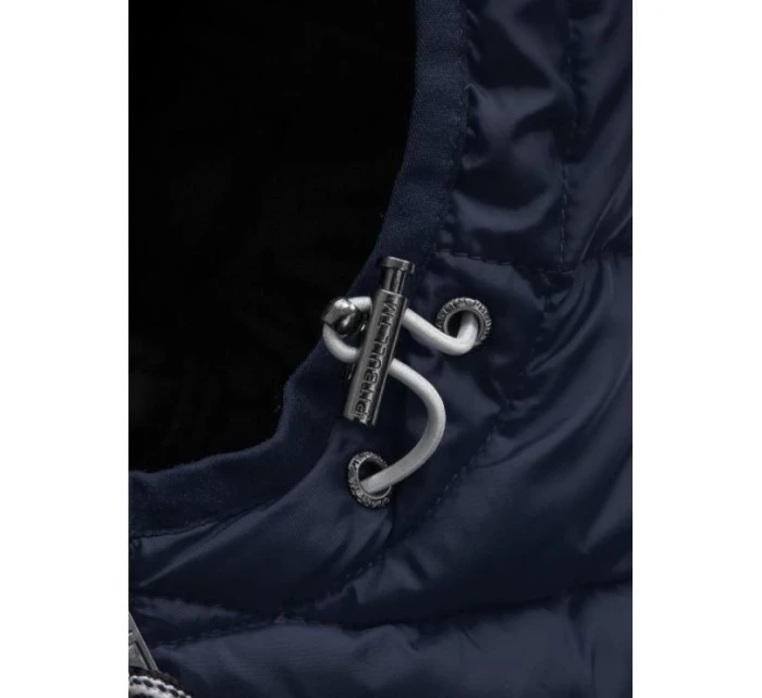 Pit Bull West Coast Padded model 21927423 pánská zimní bunda tmavě modrá s kapucí