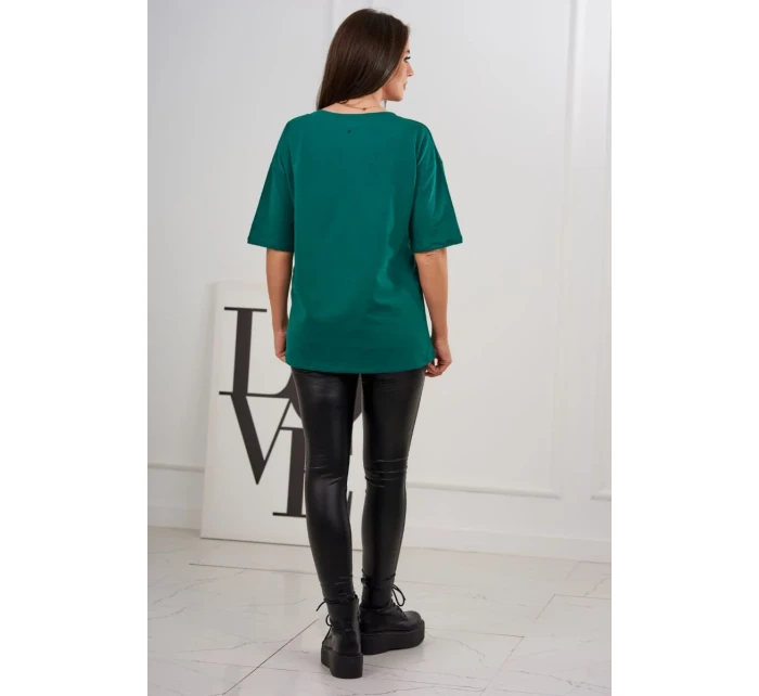 model 18746364 zelená halenka s potiskem - K-Fashion