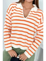 Pruhovaný svetr pomeranč