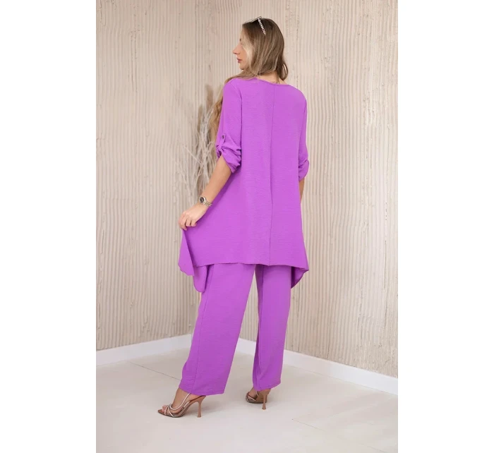 Sada halenky + kalhot s přívěskem fialka Sada halenky + kalhot s přívěskem fialka