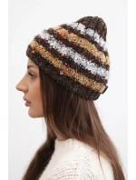 Dámská zimní vlněná čepice s ozdobnými krystalky K399 černá