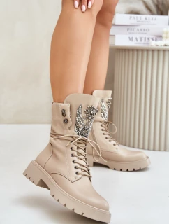 Eko Kožené Boty Workery Se Zateplené D&A Bežové model 21675838 - S.Barski