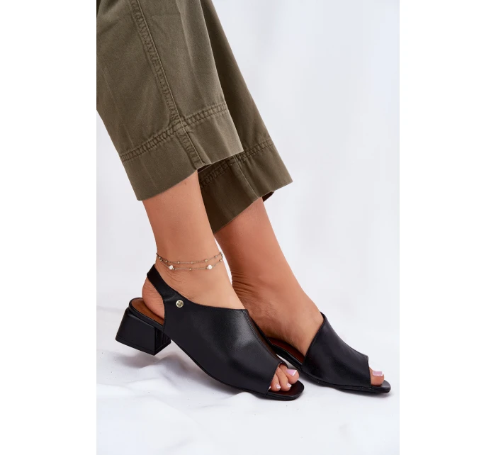 Kožené Dámské Sandály Na Klínku Maciejka 06975-01 Černé