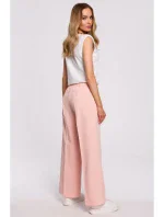 Kalhoty s rozšířenými nohavicemi model 18003322 pudrové - Moe