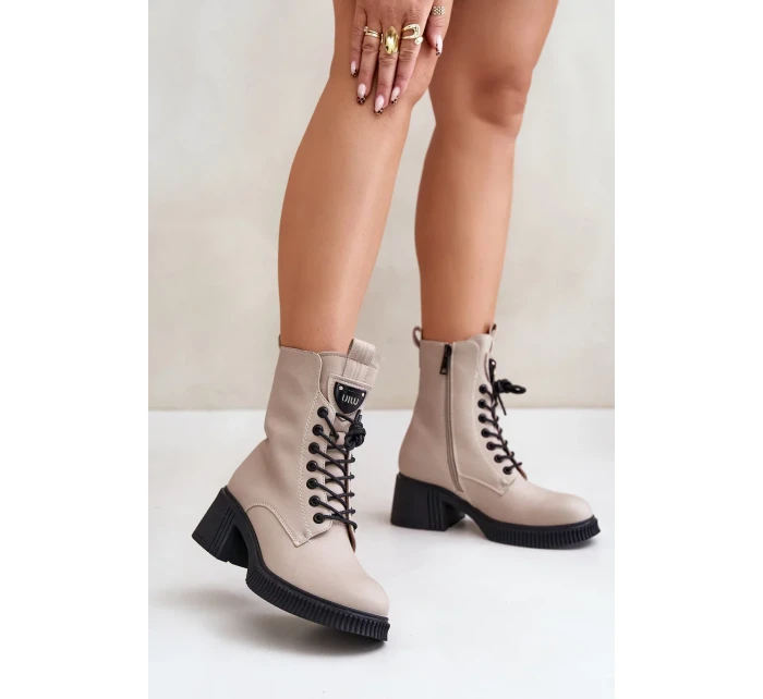 Zateplené Dámské Kotníkové Boty z Přírodní Kůže Vinceza Béžové