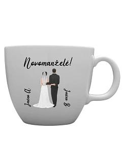 Personalizovaný MEGA XXL keramický hrnek 1 000 ml se svatebním párem