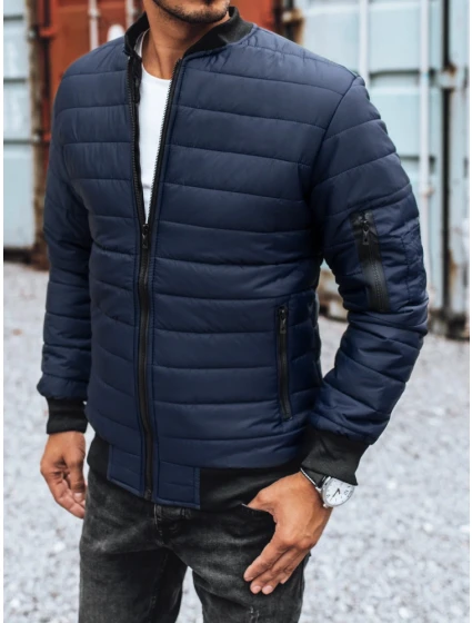 Pánská prošívaná bunda bomber navy blue FashionStreet TX2205z