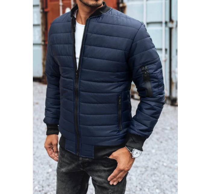 Pánská prošívaná bunda bomber navy blue FashionStreet TX2205z