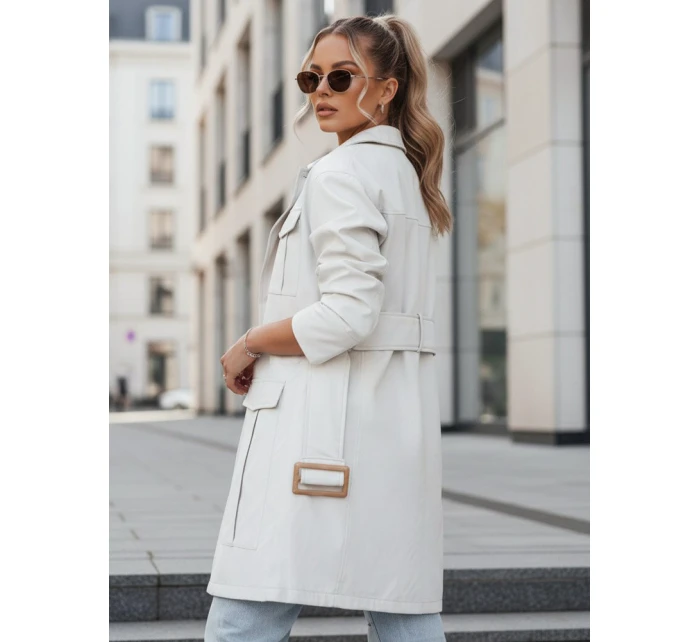 VERMONT dámský přechodový kabát s vázáním světle šedý FashionStreet NY0581