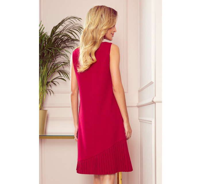 Červené dámské trapézové šaty s asymetrickým model 8489478 - numoco