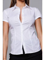 Bílá dámská košile s krátkými rukávy (0332#)