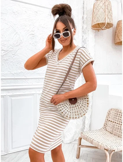 bavlněné letní pruhované šaty model 21297352 - Moon