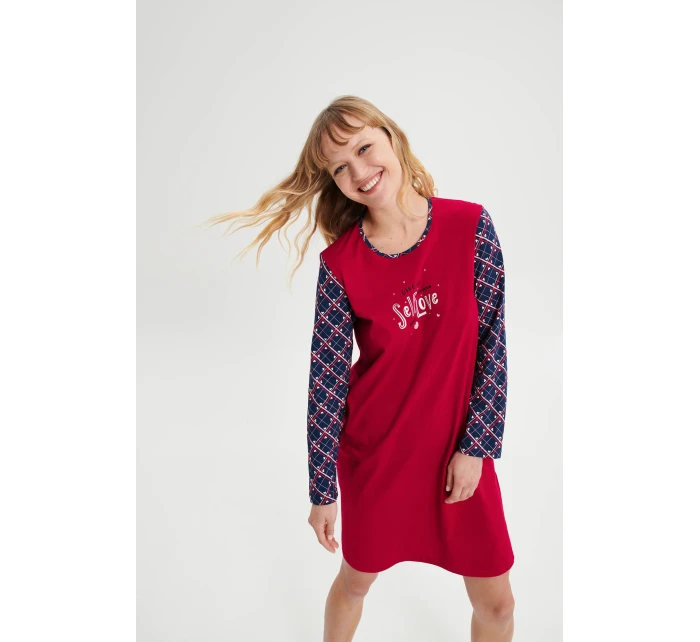 Noční košile s dlouhými rukávy model 18936869 - Vamp