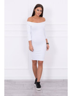 Pruhované přiléhavé šaty bílé