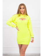 Šaty s mikinou žluté neonové