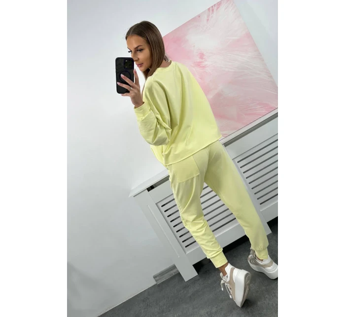 Set 2dílná mikina + kalhoty žlutá