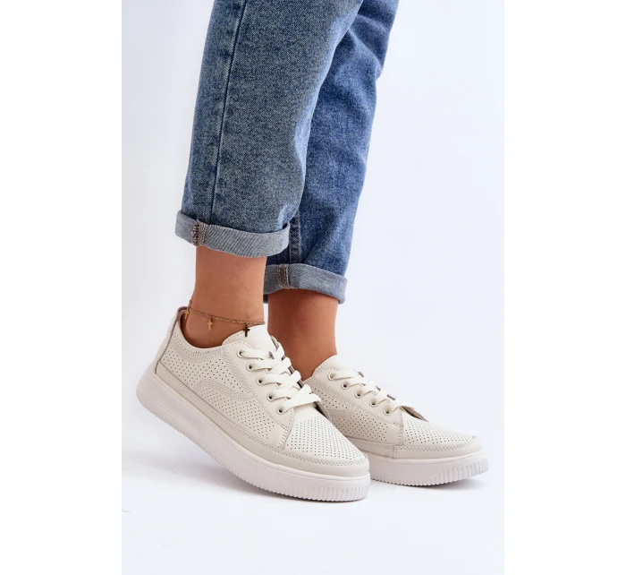 Dámské kožené sportovní tenisky Bílé Failla