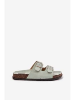 Dámské Pantofle S Přezkami Mátové model 21699061 - Boto