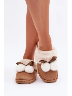 Dámské Pantofle S Kožešinou Camel Nartani