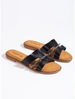 Exkluzívní sandály dámské černé bez podpatku Exkluzívní sandály dámské černé bez podpatku