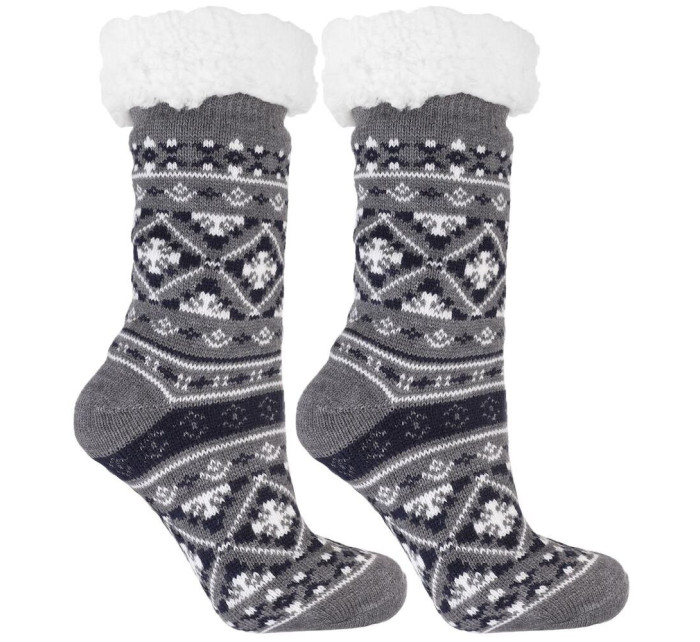 Hřejivé ponožky Nordic winter III šedé protiskluzové