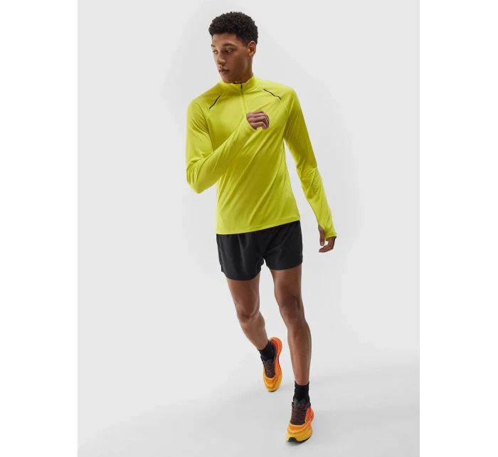 Pánské běžecké rychleschnoucí tričko s dlouhými rukávy 4F - zelené