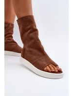 Zazoo 3441 Dámské semišové sandály s hnědým svrškem Zazoo 3441 Dámské semišové sandály s hnědým svrškem