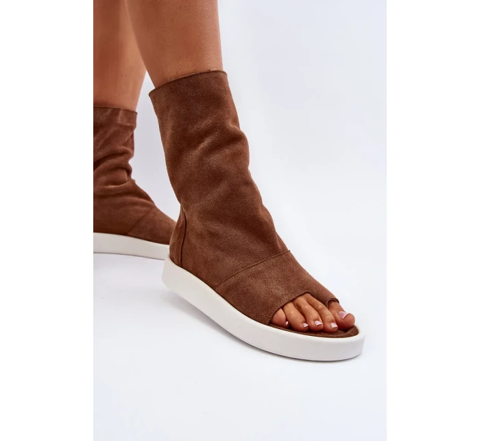 Zazoo 3441 Dámské semišové sandály s hnědým svrškem Zazoo 3441 Dámské semišové sandály s hnědým svrškem