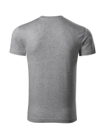 Slim Fit V-neck tričko pánské tmavě šedý melír Slim Fit V-neck tričko pánské tmavě šedý melír