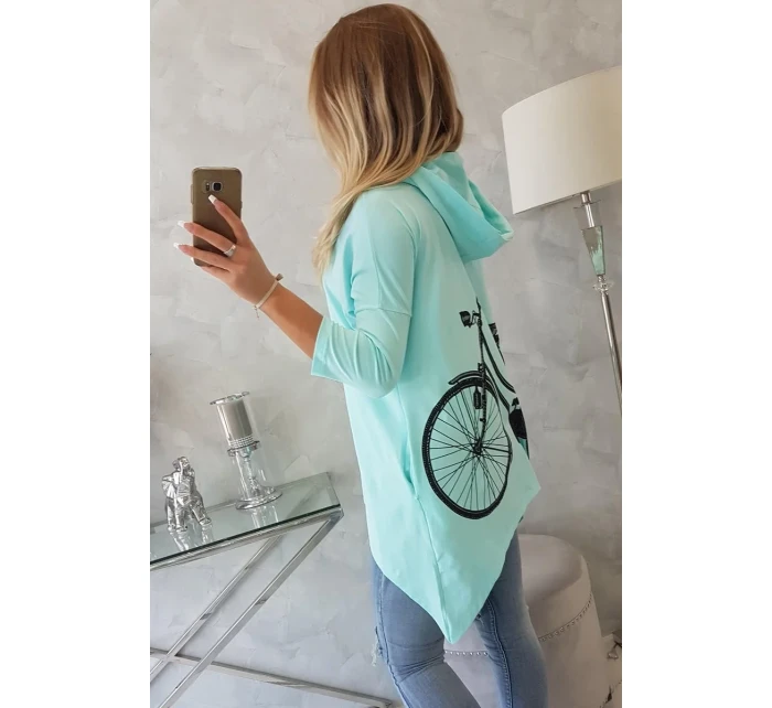 Mikina s potiskem kola mátová