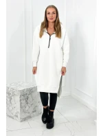 Zateplená mikina s bočními rozparky ecru Zateplená mikina s bočními rozparky ecru