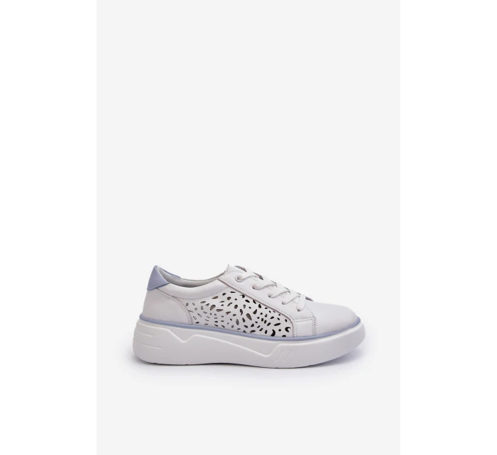 Dámské tenisky na platformě z bílé kůže model 21656159 - EVENTO Dámské tenisky na platformě z bílé kůže model 21656159 - EVENTO