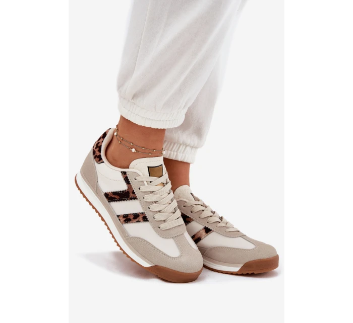 Nízké Dámské Tenisky Leopardí Béžové model 21696422 - Boto Nízké Dámské Tenisky Leopardí Béžové model 21696422 - Boto