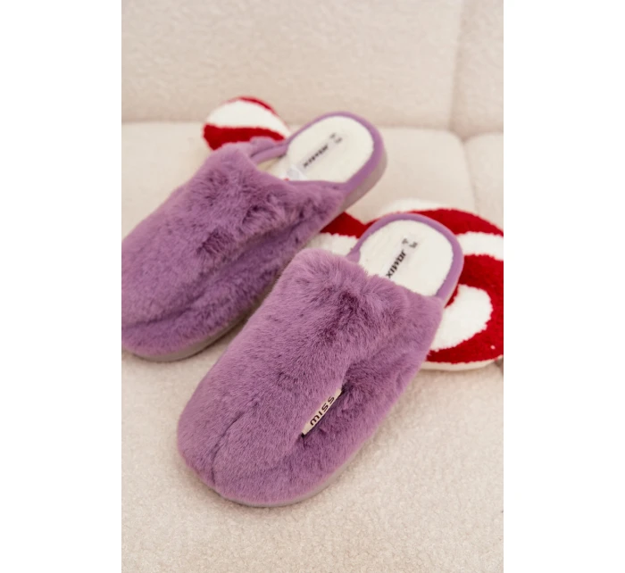 Kožešinové dámské pantofle fialové model 21772478 - Boto Kožešinové dámské pantofle fialové model 21772478 - Boto