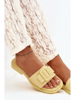 Dámské nazouváky s nízkým podpatkem s přezkou Žluté Melivra