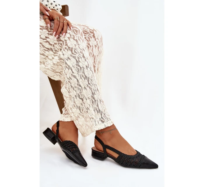 Dámské sandály s pletením na klíně Černé Nivorra