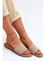 Dámské ploché béžové pantofle Fendi