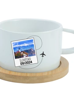 Vlastní text na cestovatelský keramický hrníček Makronka 