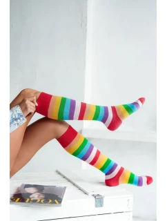 Dámské podkolenky s duhovými pruhy 0248.007