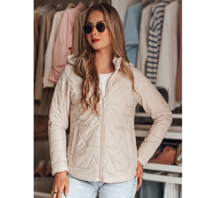 Dámská přechodná prošívaná bunda ENZIOK béžová FashionStreet TY4865