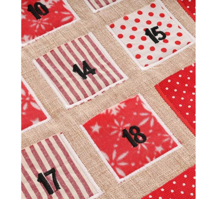 ADVENTNÍ KALENDÁŘ 56x87CM ČERVENÝ